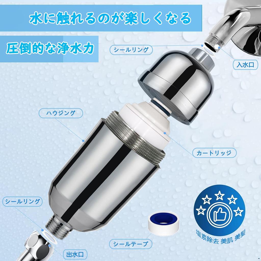 Shower Head with Chlorine Purifying Shower Improves Water Skin and Hair Calcium Replacement Cartridge for Bath Water Compatible with International