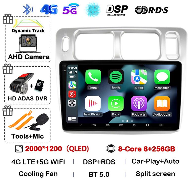 Android 14 Wireless Auto Carplay For Mitsubishi Pajero iO 1998-2007 Car Radio GPS Navigation 4G WIFI Multimedia Video Player DSP