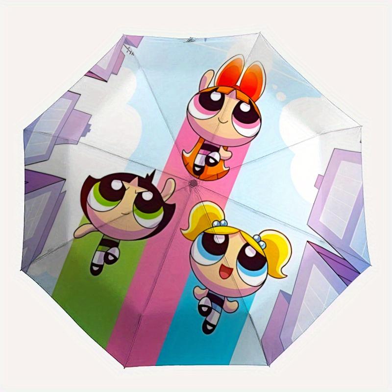 

Powerpuff Girls Automatic Umbrella - Foldable with 8 Iron Ribs, Portable for Outdoor, Gift, Outdoor Umbrell, Playful Accessory, Durable High