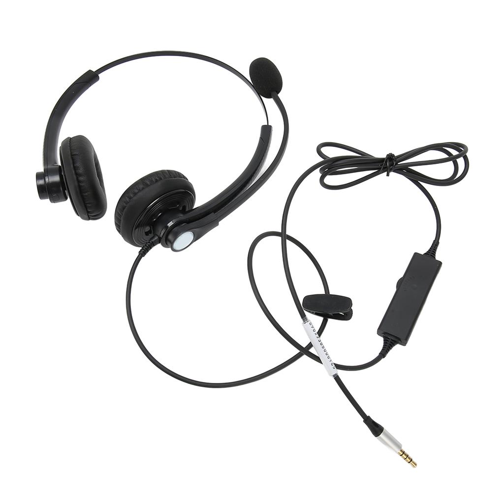 Wired Noise Reduction Binaural Business Headphone with Mic for Call Center Customer Service