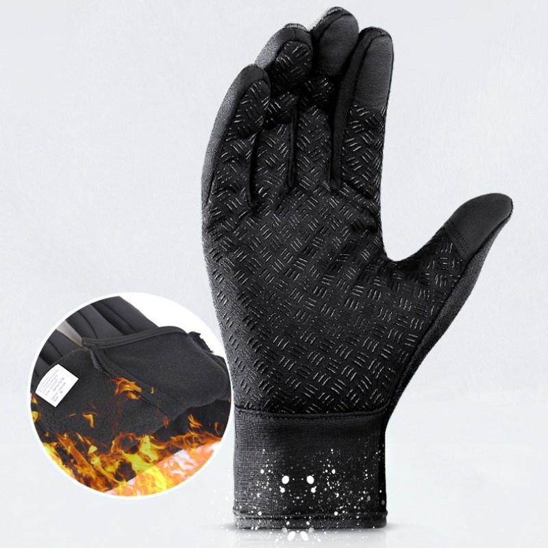 High Quality Outdoor Sports Winter Cycling Gloves Waterproof  Warm Gloves Riding Touch Screen Zipper Ski Gloves Extended Version