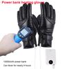 Motorcycle Heating Gloves Men Three Levels of Temperature Regulation Leather Waterproof Warm Gloves Touch Screen Outdoor Sports