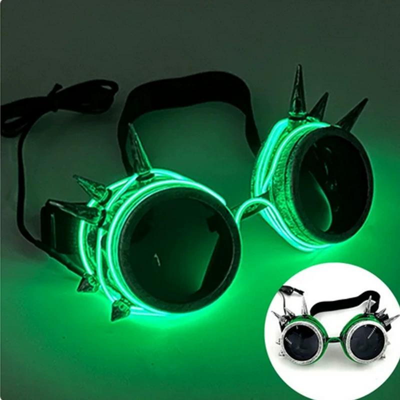 Nieuwe Coole Cyberpunk Stijl Bril Gloeiende Feest Decoratie Lichtgevende LED Zonnebril Verlichting Bar Rave Muziek Dansfeest groen