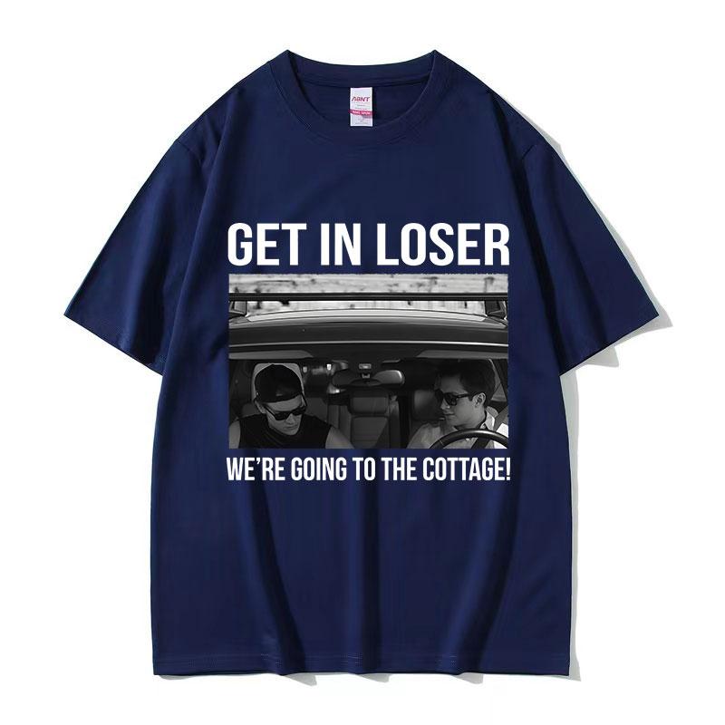 Heated Rivalry Get in Loser Were Going To The Cottage Graphic T Shirt Mens Vintage 100 Cotton Short Sleeve Tshirt Streetwear
