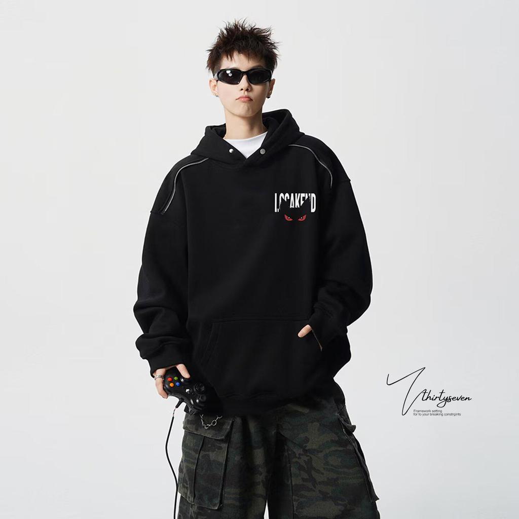 Men's Harajuku Hooded Sweatshirt: Artistic, Simple, Versatile Japanese Style Casual Top
