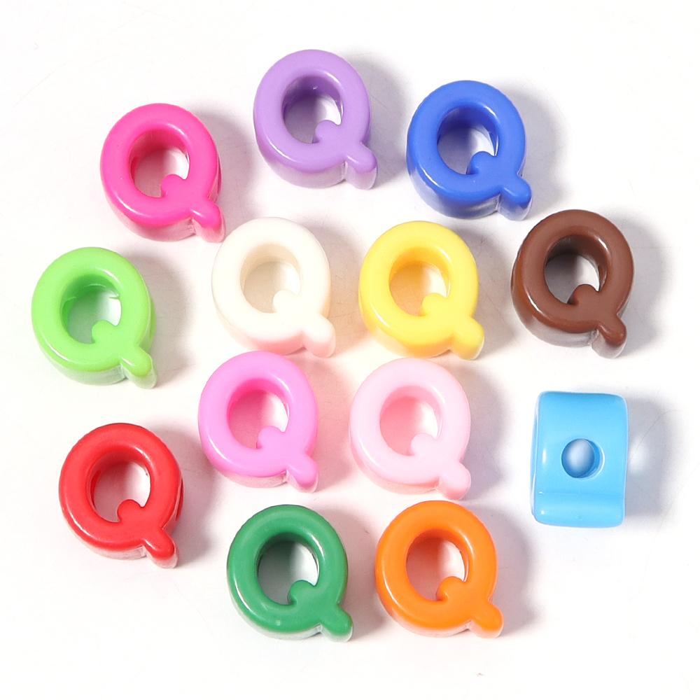 10pcs A-Z Letter Beads Acrylic Alphabet Beads Largr Size Loose Beads  For Jewelry Making DIY Keychain Phone Chain Accessories