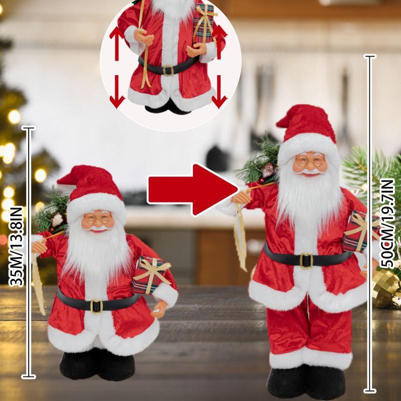 Extendable Santa Claus Figurine Christmas Decoration Holiday Scene Small Medium Large Sizes
