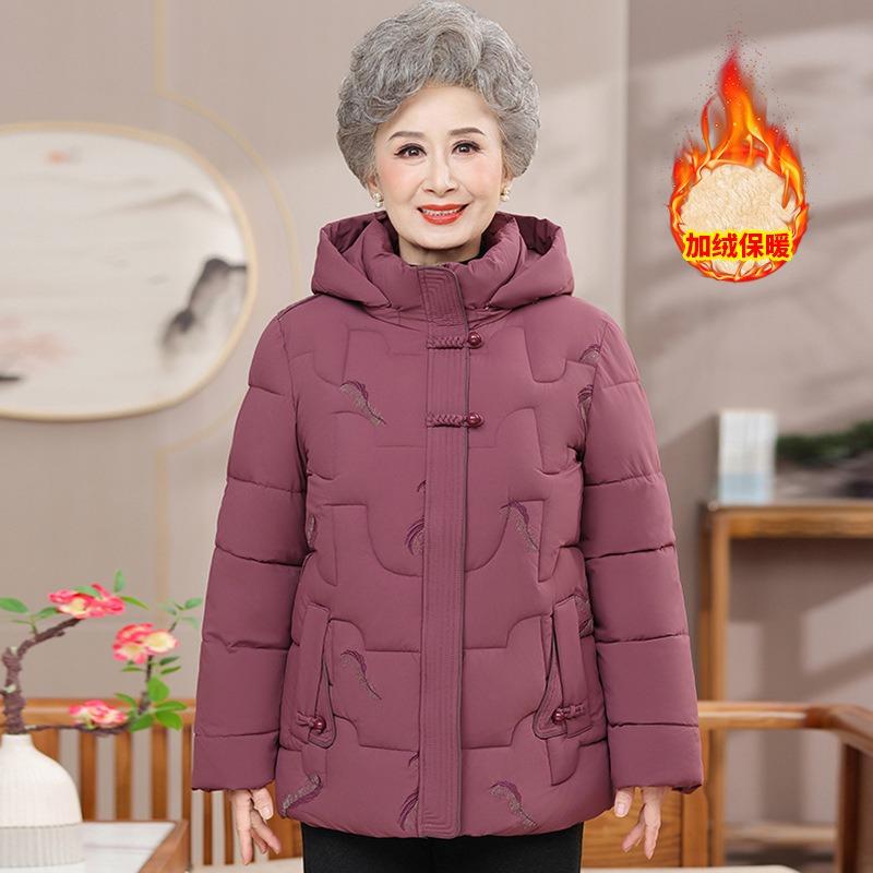 Women's padded clothes, winter clothes with cotton and thickened padded jackets, old ladies' high-end winter padded clothes, year-old padded jackets.