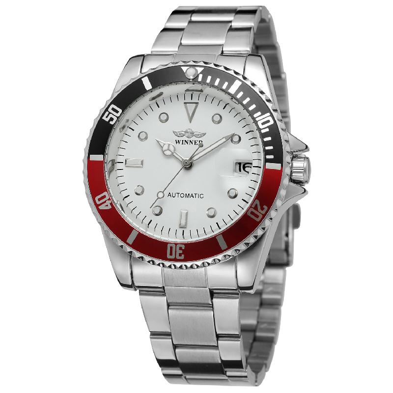 Winner Automatische Mechanische Herrenuhr Top Marke Luxus Drehbare Lünette Timer Leuchtendes Zifferblatt Datumsanzeige Männliche Klassische Armbanduhr