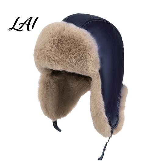 Winter Gift for Men Women Faux Fur Trapper Hat Ushanka Hat with Ear Flaps Plush Lining Windproof Hiking Protection Cap Warm Retro Fuzzy Earflap
