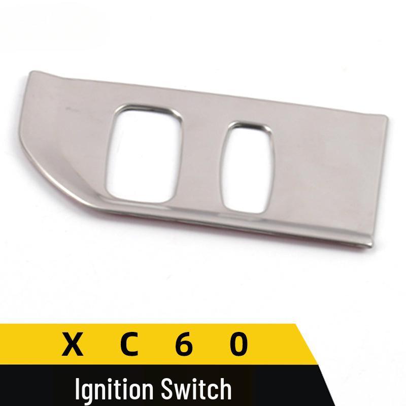 Stainless Steel Ignition Switch Frame and One-Key Start Button Cover for XC60