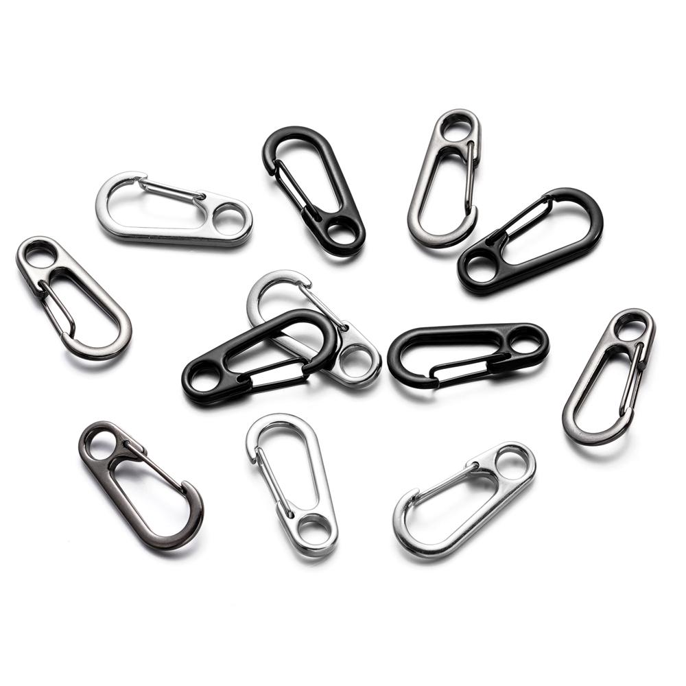 5/10pcs Lobster Clasp Buckle Keychain Carabiners Outdoor Camping Buckles 13x34mm Alloy Spring Snap Hooks Keychains Tool Clips