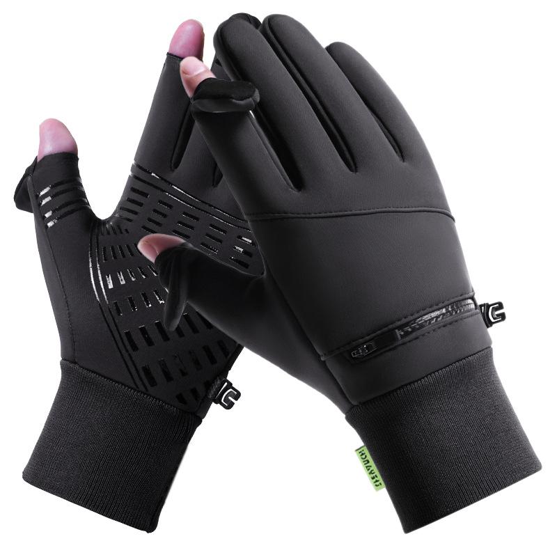 Loogdeel Touch Screen Waterproof Windproof Sports Gloves Warm Thermal Fleece Running Cycling Gloves Winter Gloves Men Gloves