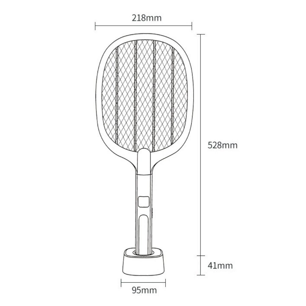 Handheld USB Rechargeable 2-in-1 Electric Mosquito Racket & Fly Swatter with Automatic Mosquito Trap Light and Night Light