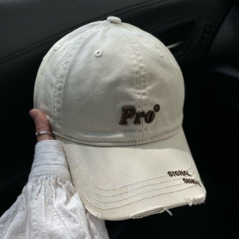 New trendy brand letter Pro embroidered face small baseball cap women's simple hole curved brim cap