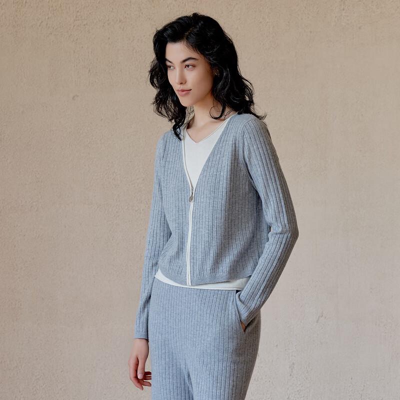 Haier Mans Women's V-Neck Faux Two-Piece Wool Pullover