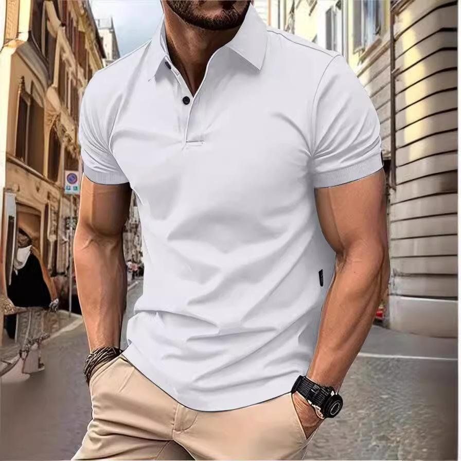 Herrenmode Sommer Polo T-Shirt Lässiges Atmungsaktives Oberteil Reverskragen Hals Kurzarm Bequemes Sport T-Shirt Yasheng