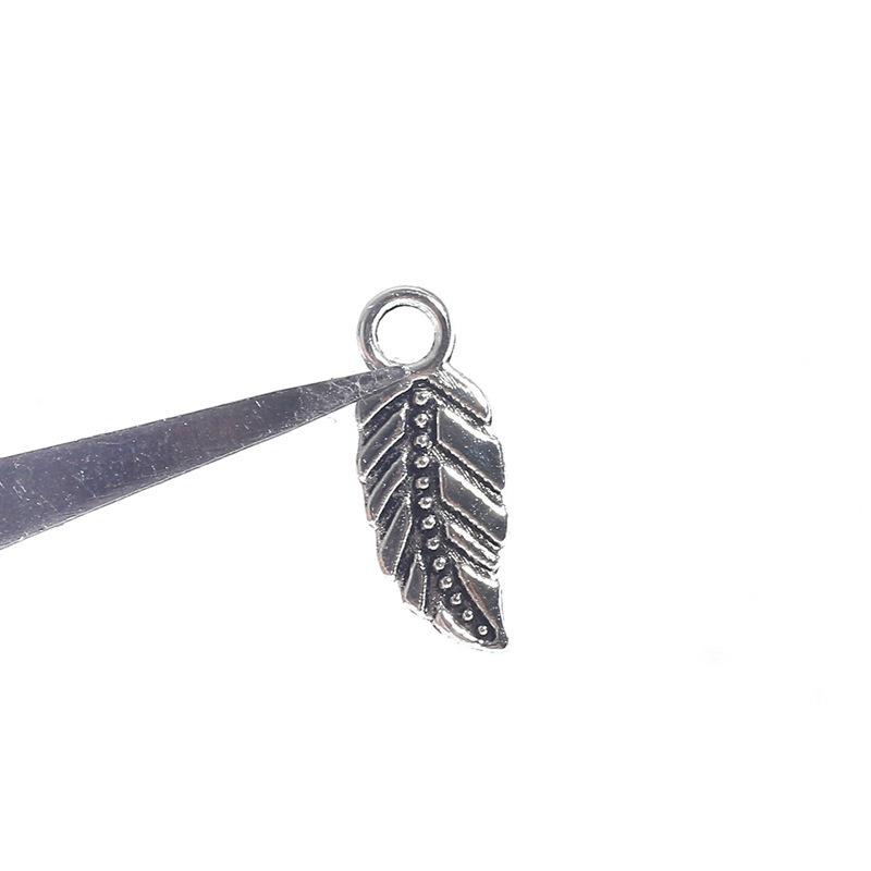 Handmade Antique Silver Leaf Jewelry Accessories for DIY Bracelets and Necklaces.