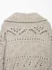 European Style Women's Thick Knit Hollow Cardigan - Autumn 2025 Collection