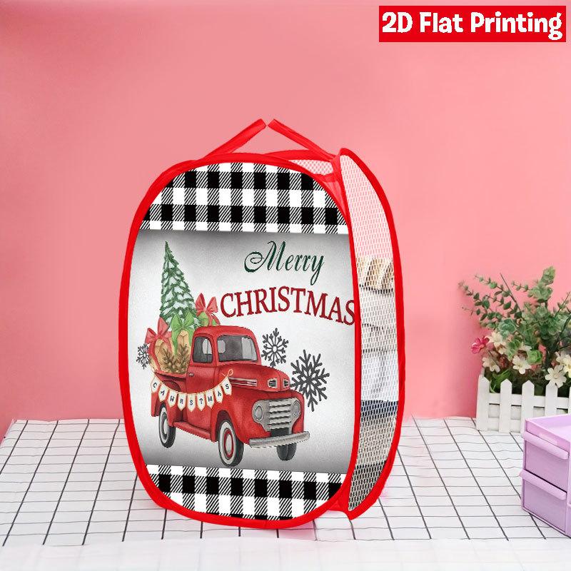 1Pcs Christmas Faceless Gnome Pop-Up Laundry Hamper Expandable Mesh Hamper Basket for Room Bedroom Bathroom Organization Contemporary Storage