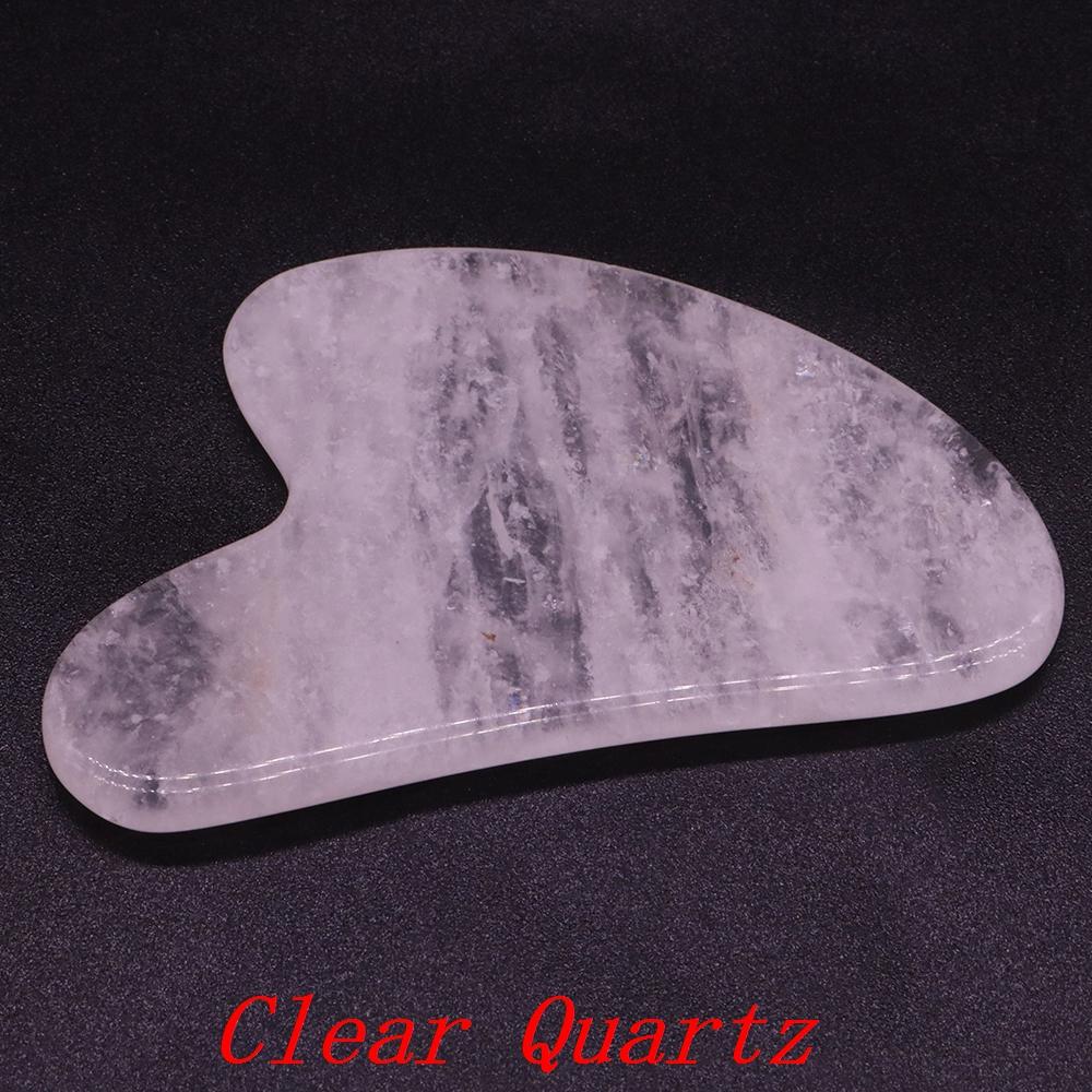Natural Stone Crystal Gouache Scraper Rose Quartz Gua Sha Tool Neck Massager For Face Lifting Wrinkle Remover Beauty Health Gift