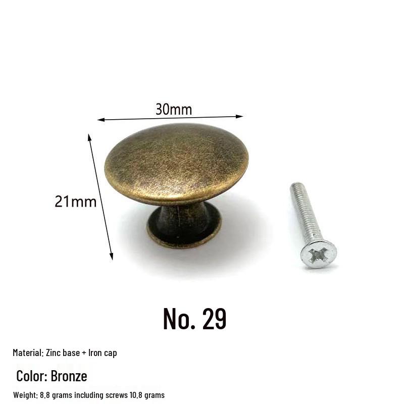 Runder Vintage-Schubladengriff aus Zinklegierung für Schränke und Möbel