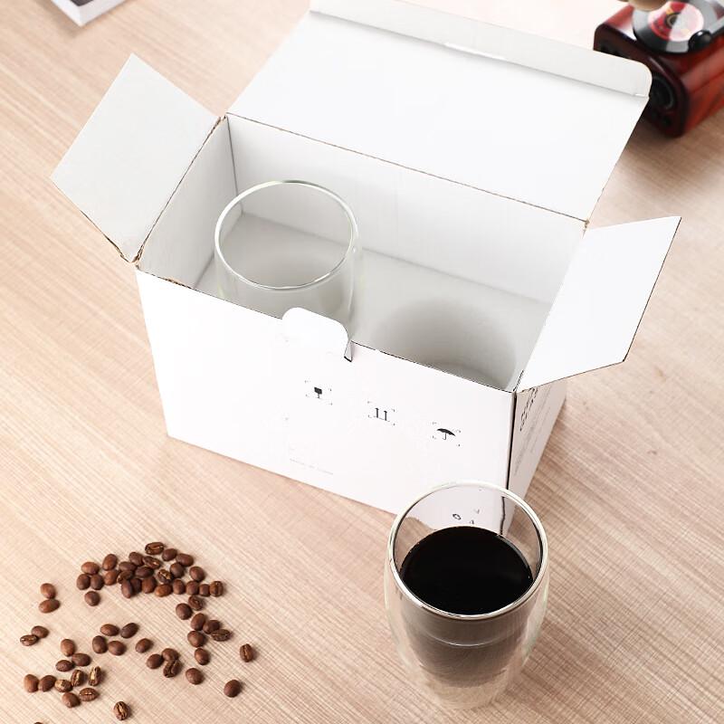 Shange Double Wall Glass Coffee Tea Mugs with Handle