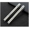 LED Flashlight USB Charging White Lighting Stainless Steel Mini Pen Type for Outdoor