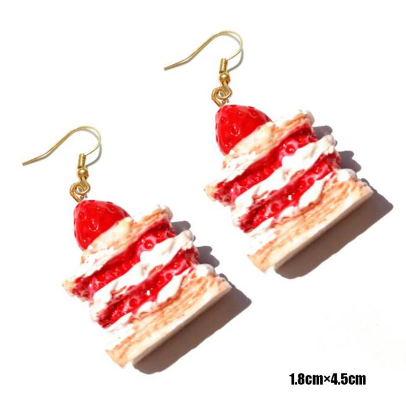 Fashion Cute 3D Cake Resin Drop Earrings for Women Girls Funny Donuts Cookies Food Shape Dangle Earring Party Jewelry Gifts