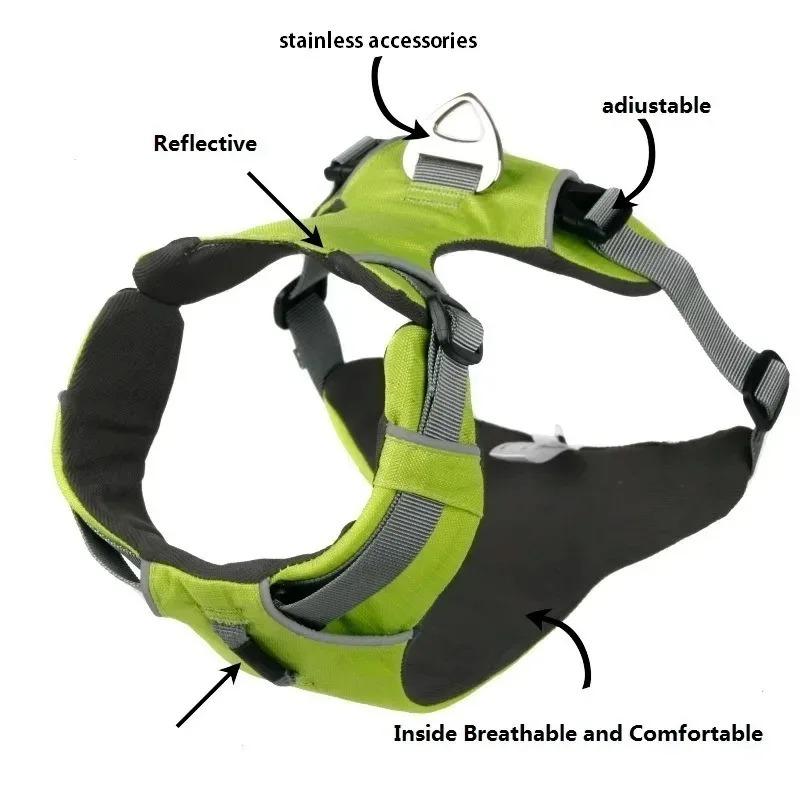 Heavy‑Duty Dog Harness Set Soft Padded Anti‑Pull Pet Vest Harness Adjustable for Small Medium Dogs Outdoor Walking Accessories