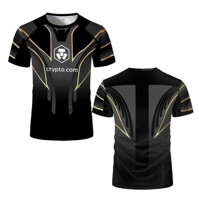 Fläktformade Rundhalsade 3D-tryckta Sport-T-shirts med Korta Ärmar för Utomhusbruk för Män och Kvinnor