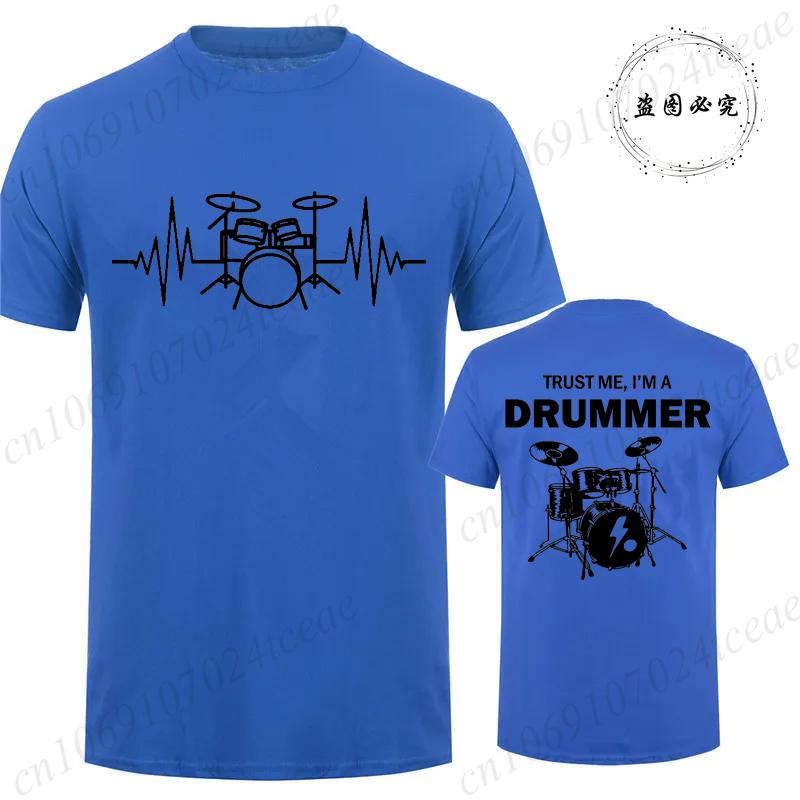 Unisexs Casual T Shirt Short Sleeve Drum Graphic T Shirt For Unisex Drummer Tshirt Funny Gift Drumming Music Musician Band Tee Shirt