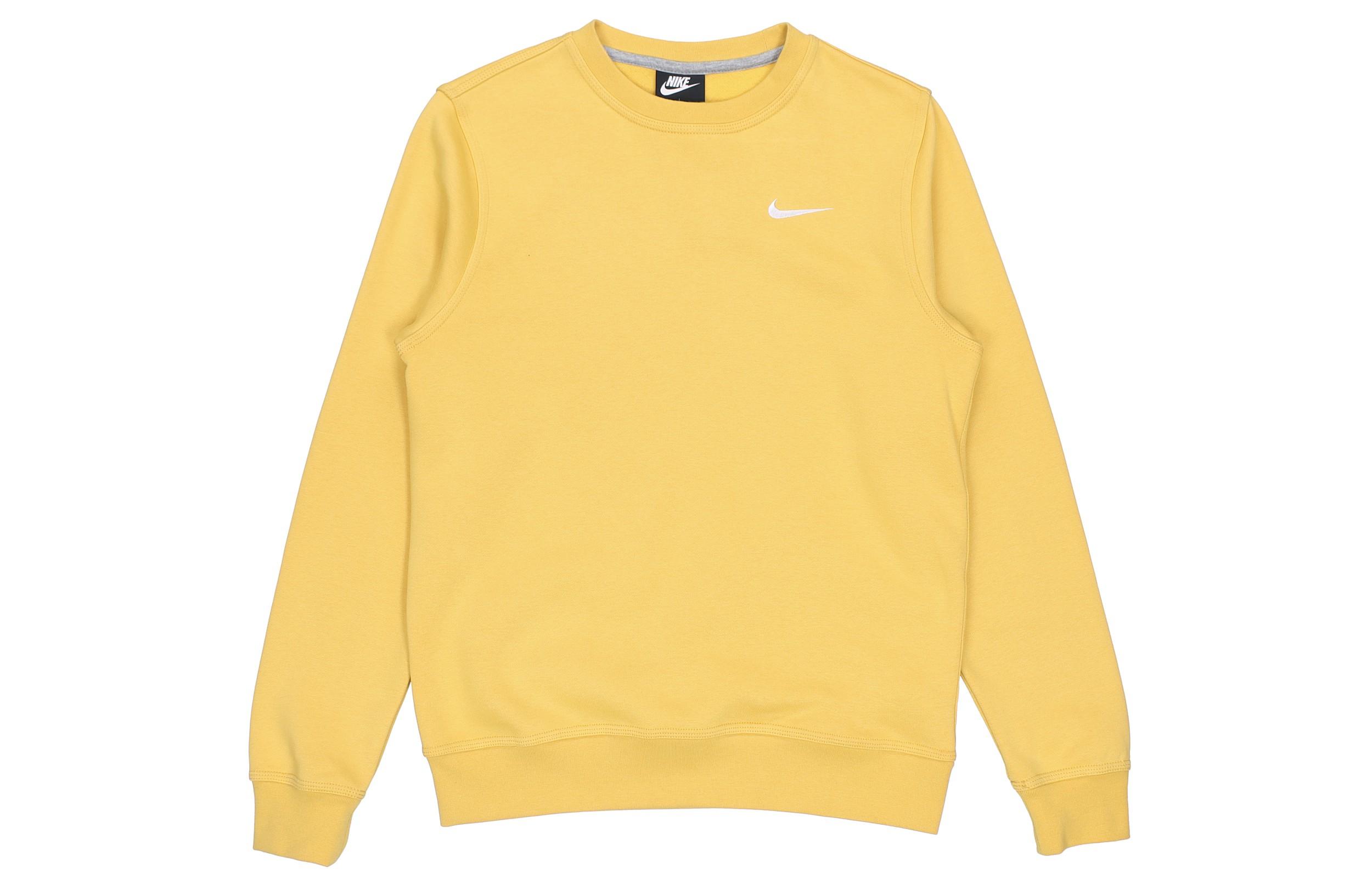 Nike FW21 Solid Color Fleece Lined Thermal Pullover Sweatshirt Men s Yellow 916609-761 XL