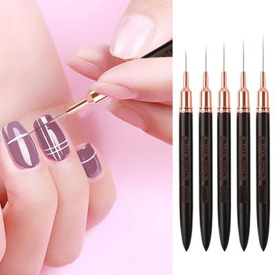 6/9/12/15/18MM Nail Art Brush Ultra-fine Hair Wooden Handle Portable Beginner Professional DIY Nail Art Color Drawing Liner Dotting Pen