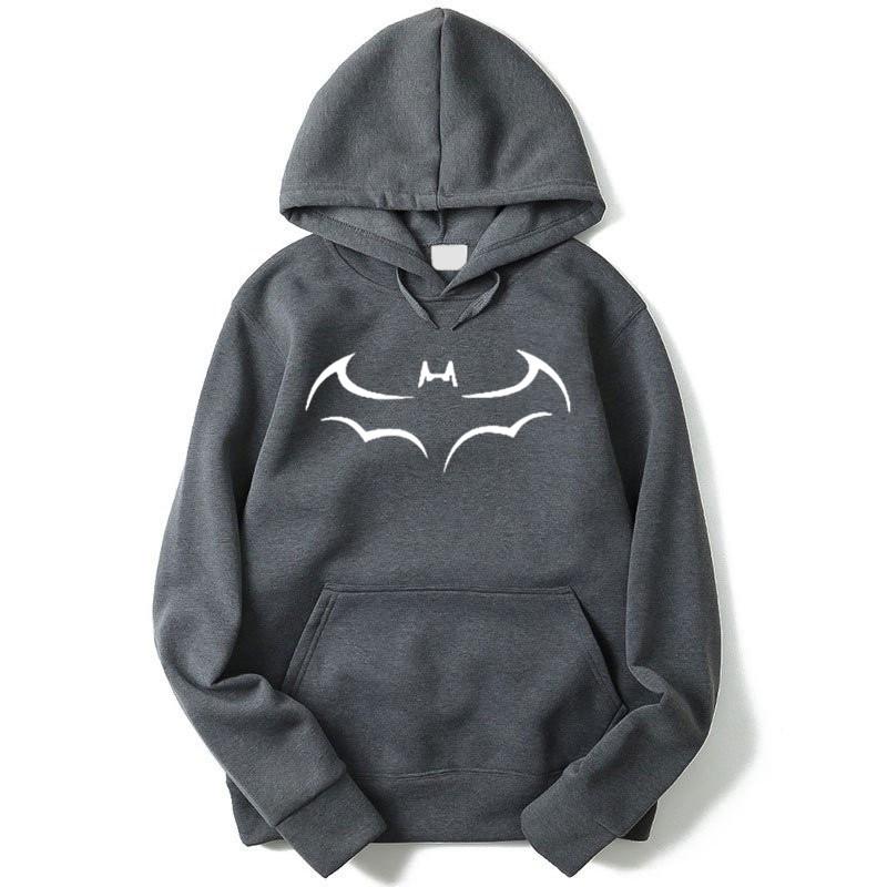 Moda Yarasa Baskılı Erkek Kapüşonlu Sweatshirt Sonbahar Kış Kapüşonlu Eşofman Üstü Günlük Erkek Kapüşonlu Sweatshirt Ceket Sudadera Hombre Kapüşonlu Sweatshirtler Erkek