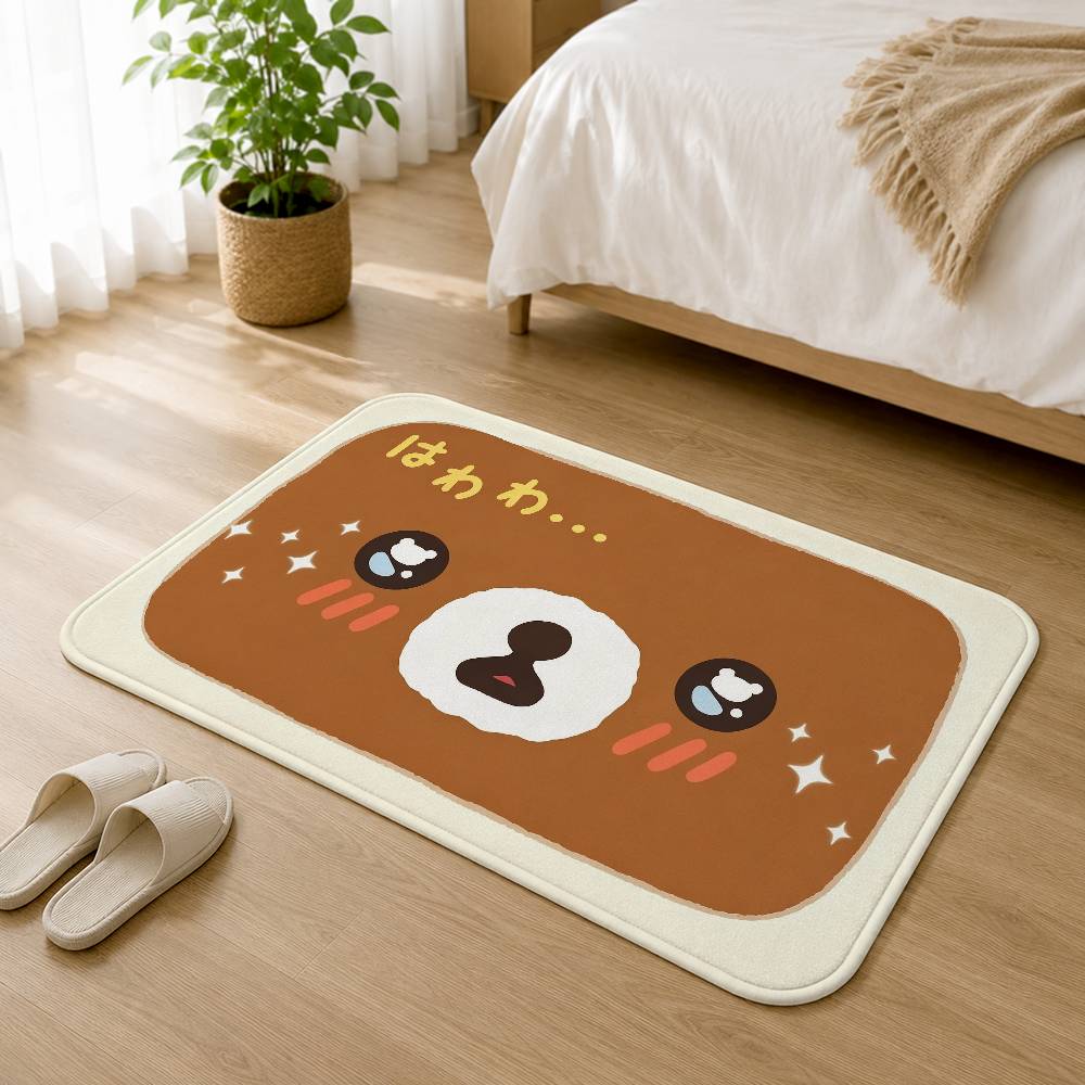 Lovely R-Rilakkuma-S Bears Soft Comfortable Short Plush Rug Carpet Mat Anti?Slip Floor Mat Machine Washable Home Decor