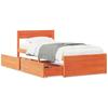 Solid Wood Bed Frame without Mattress Wax Brown 75 x 190 cm Pine Wood