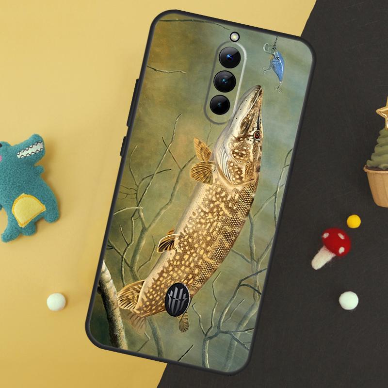 Pike Fish Fishing Lure Case For ZTE Nubia Red Magic 8 8S 9 Pro Plus RedMagic 6 7 Pro 6S 7S Pro 5S 6R 5G Back Cover