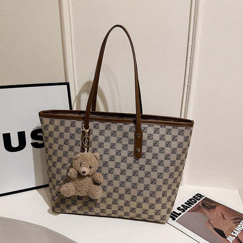 

High-end tote bag women s new large-capacity winter tote bag Korean version of foreign style class commuting fashion shoulder bag Single Pack хакі