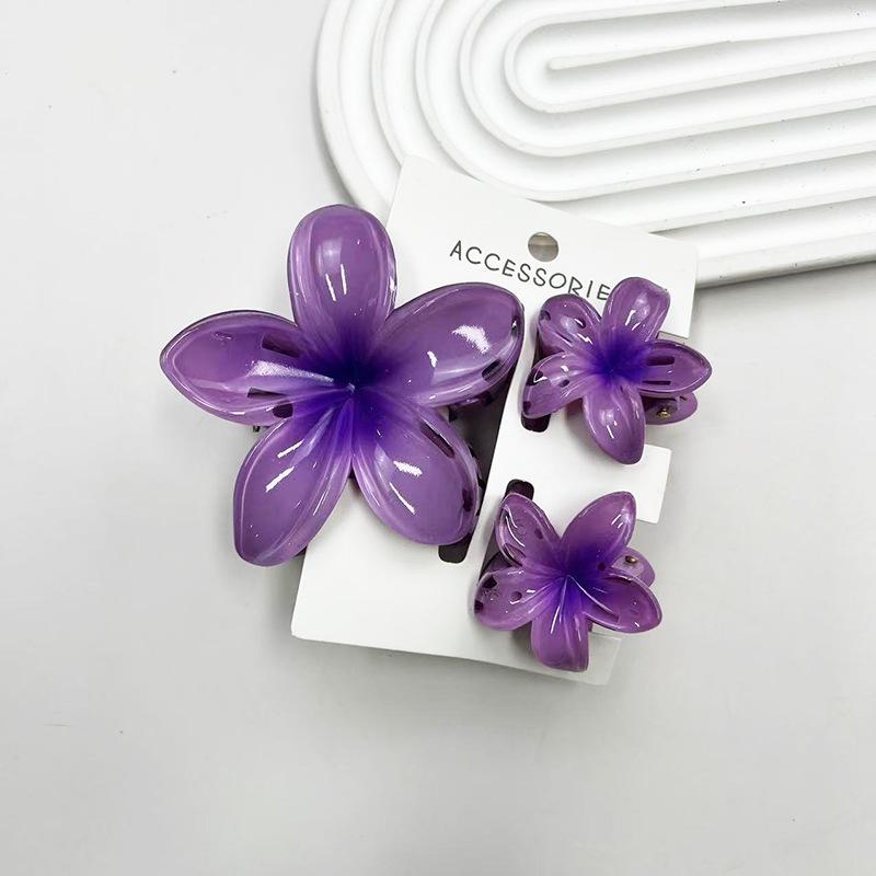 Sada skřipců do vlasů s frangipani: Květinové vlasové doplňky s imitací mramoru pro módní svátky