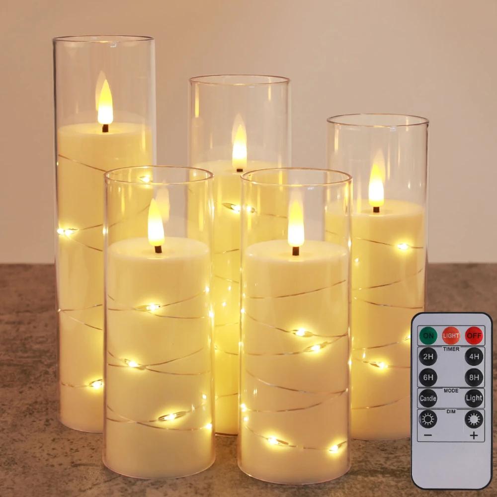 LED Flameless Candles with Remote Control Flickering Waterproof Electric Candle LED Tealights for Halloween Christmas Home Decor