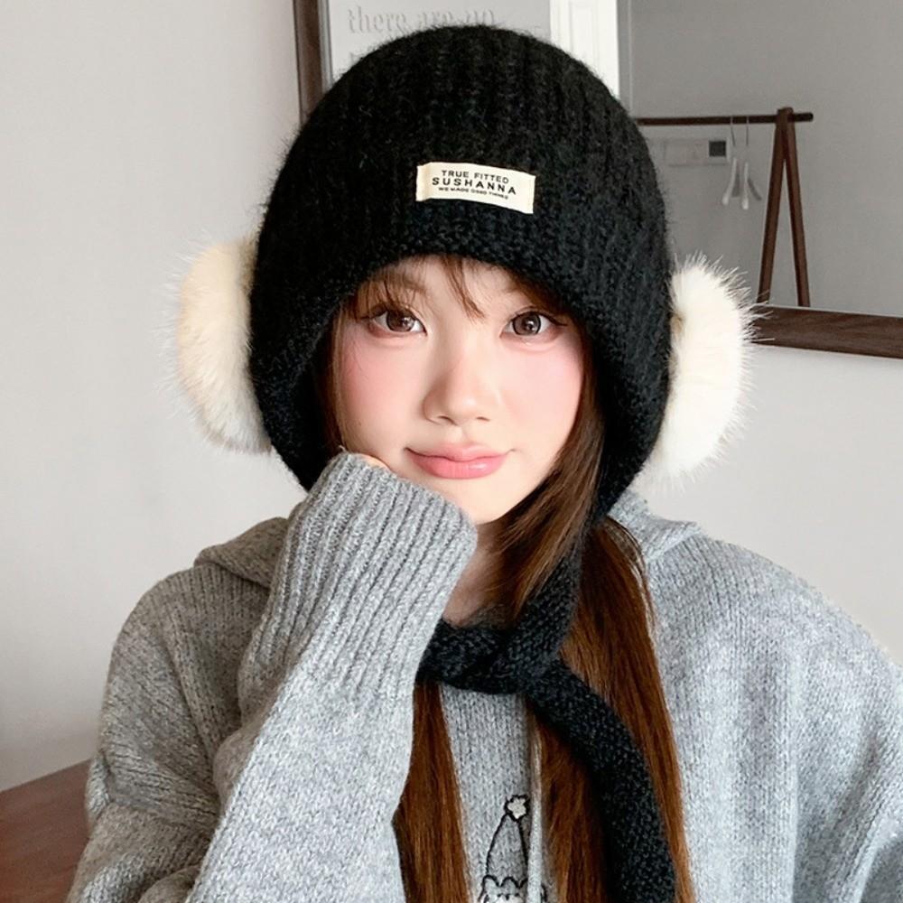 Keep Warm Ear Protection Hat Thickened Beanie Hat Fashion Women's Hat Women