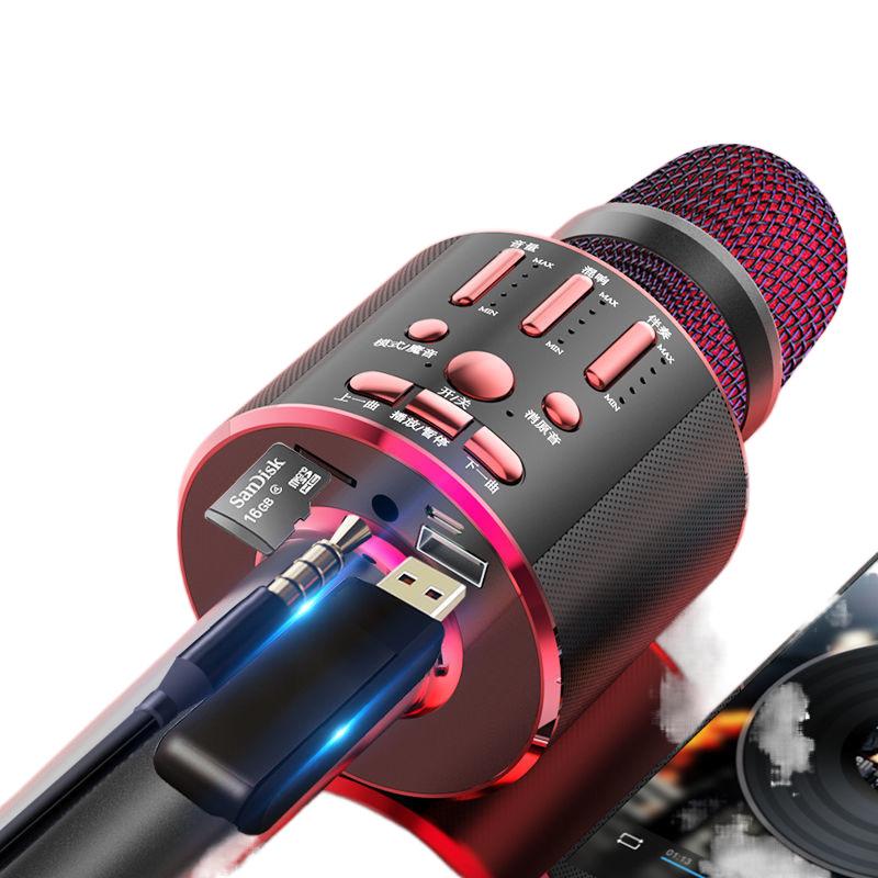 Wireless Bluetooth Mobile Microphone & Speaker for Home Karaoke with Built-in Sound Card