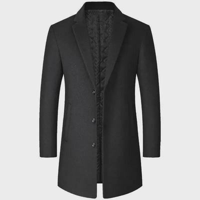 Schmaler Woll-Windbreaker-Mantel für Herren – Herbst/Winter 2022, mittellange Jacke