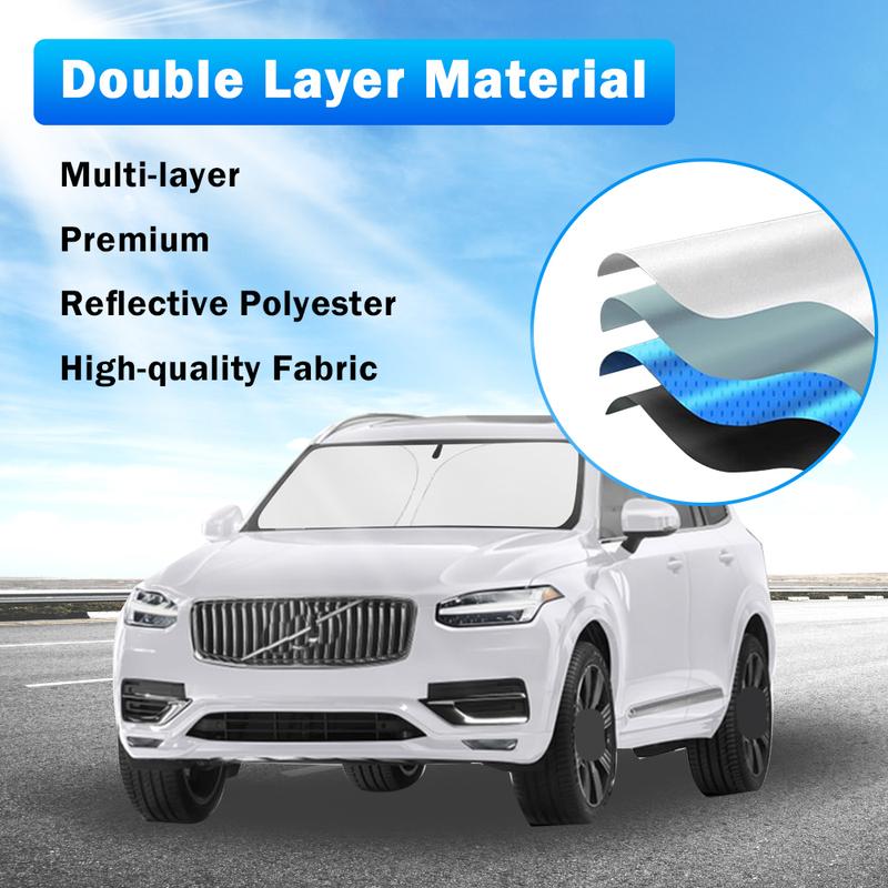 Fit for Volvo XC90 2016-2024 Car Front Windshield Sun Shade Double Circle Car Windscreen Summer Sunshade Visor Auto Accessories