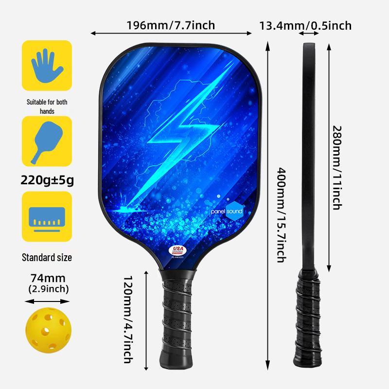 Lightweight Blue Fiberglass Pickleball Paddle Set - Portable and Durable