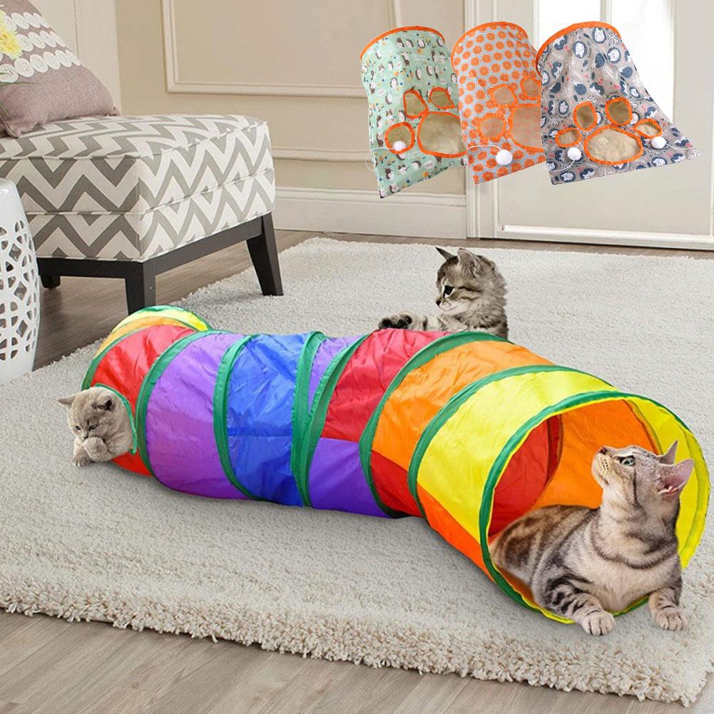 Pet Cat Tunnel Toys Foldable Pet Kitty Training Interactive Fun Toy For Cats Rabbit Small Animal Play Tunnel Tube