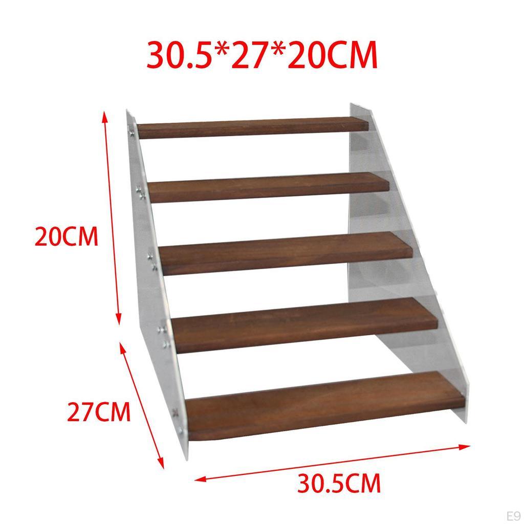 Acrylic Wood Display Stand Shelf Decorating Accessories for Cupcakes Perfumes Figurines Sturdy and