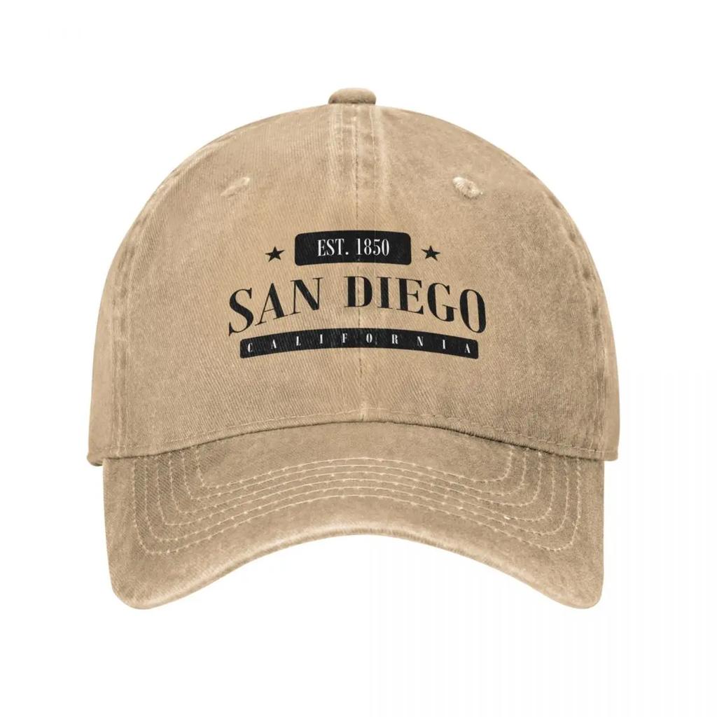 San Diego Est  Standard Black Baseball Cap Anime Hat Ball Cap golf hat genuine sailor cap for Unisex Golf Wear Unisex Womens