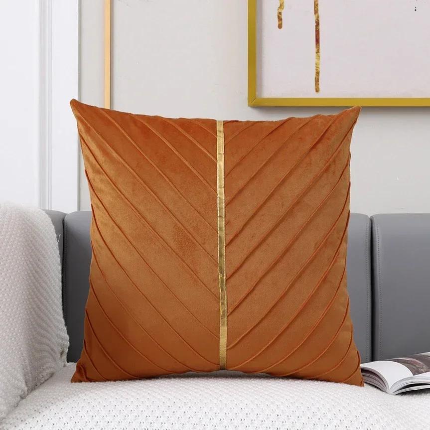 Decorative Velvet Pillow Cover Design Pleated Cushion Covers Pillowcase for Living Room Luxury High Quality Velvet Cushion Cover